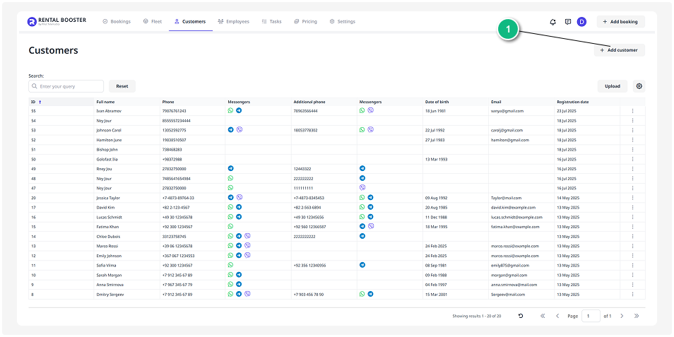 How to add a customer